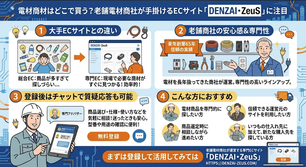 電材商材はどこで買う？